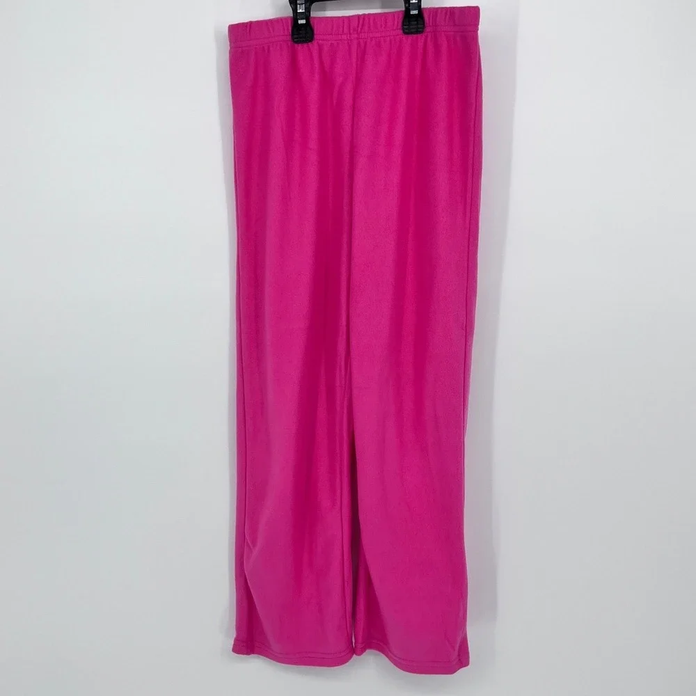 NWOT‎ Barbie Girls Pink Pajama Set 2 Piece Fleece Bow Logo Size Medium 7/8